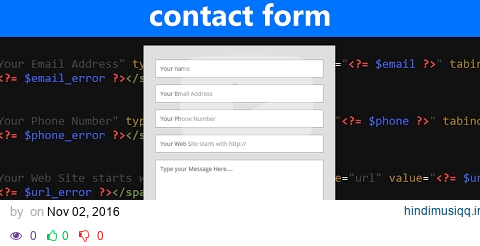 HTML/PHP Contact Form Tutorial with Validation and Email Submit pagalworld mp3 song download