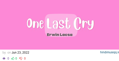 One Last Cry | Erwin Lacsa cover | Tynie Aguila pagalworld mp3 song download