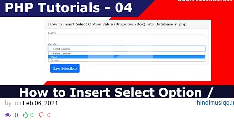 How to Insert Select Option / Dropdown List Value into database in PHP MySQL | PHP Tutorials - 4 pagalworld mp3 song download