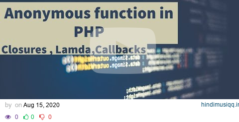 Anonymous function in PHP (Closures,Lambda,Callbacks) in English pagalworld mp3 song download