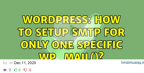 Wordpress How to setup SMTP for only one specific wp_mail()? pagalworld mp3 song download