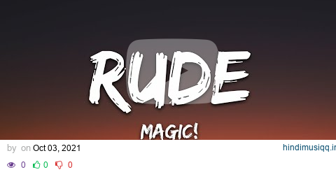 MAGIC! - Rude (Lyrics) pagalworld mp3 song download