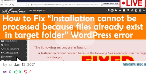 [🔴LIVE] How to fix WP error "File already exists in target folder" while installing WordPress? pagalworld mp3 song download