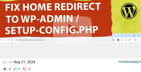 How to Fix Website Home Redirect to wp-admin/setup-config.php URL in WordPress pagalworld mp3 song download