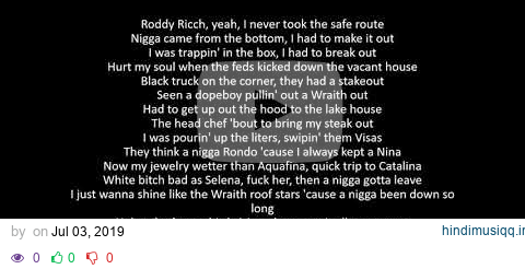 Roddy Ricch - Down Below (lyrics) pagalworld mp3 song download