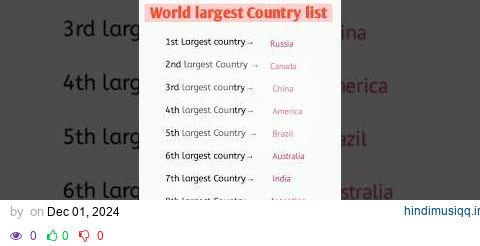 World Largest Country list 😯😱#shorts pagalworld mp3 song download