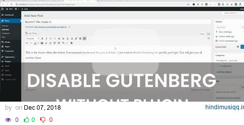 How To Disable Gutenberg Editor Without Plugin & Revert Back Classic Editor in WordPress 5.0+ pagalworld mp3 song download