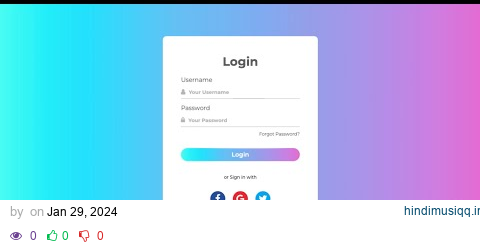 LOGIN FORM | HTML CSS FONT AWESOME | JELLY FISH JAM SONG pagalworld mp3 song download