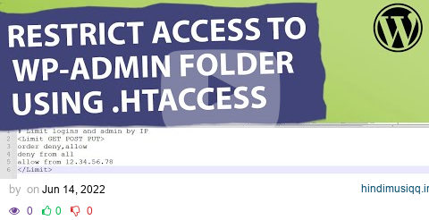 How to Restrict access to the wp-admin folder using .htaccess in WordPress pagalworld mp3 song download